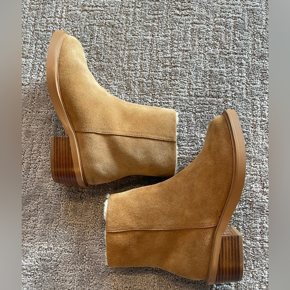 Matisse Nate Tan Suede Ankle Boots, Faux Shearling Lining, 2” Heel, Size 7M - Picture 7 of 15